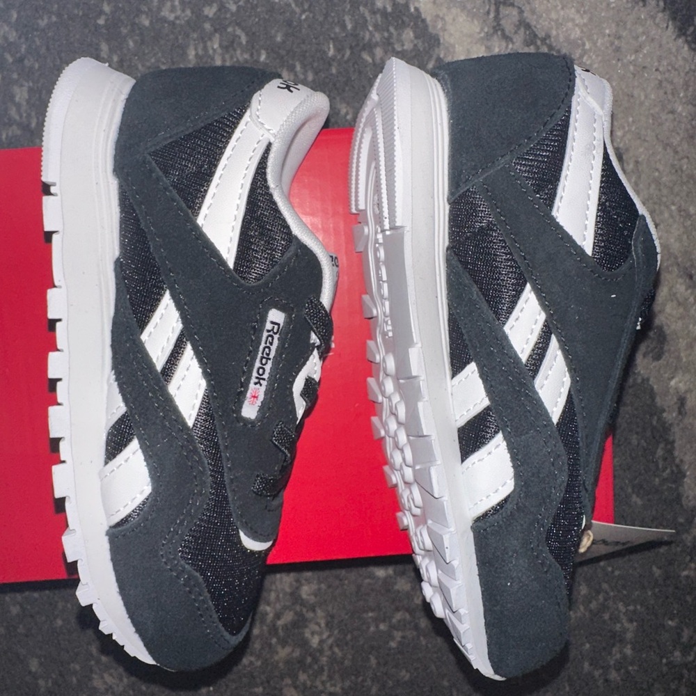 Reebok Black and White Classic Sneakers Retro Design